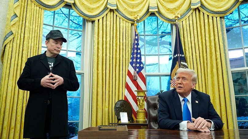 Imagen del presidente estadounidense, Donald Trump, junto a Elon Musk en el Despacho Oval de la Casa Blanca.