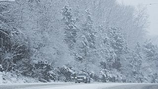 Así quedaron algunas carretera nevadas en Estados Unidos, febrero de 2025.