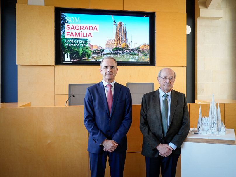 Xavier Martínez y Esteve Camps, fotografiados en rueda de prensa.