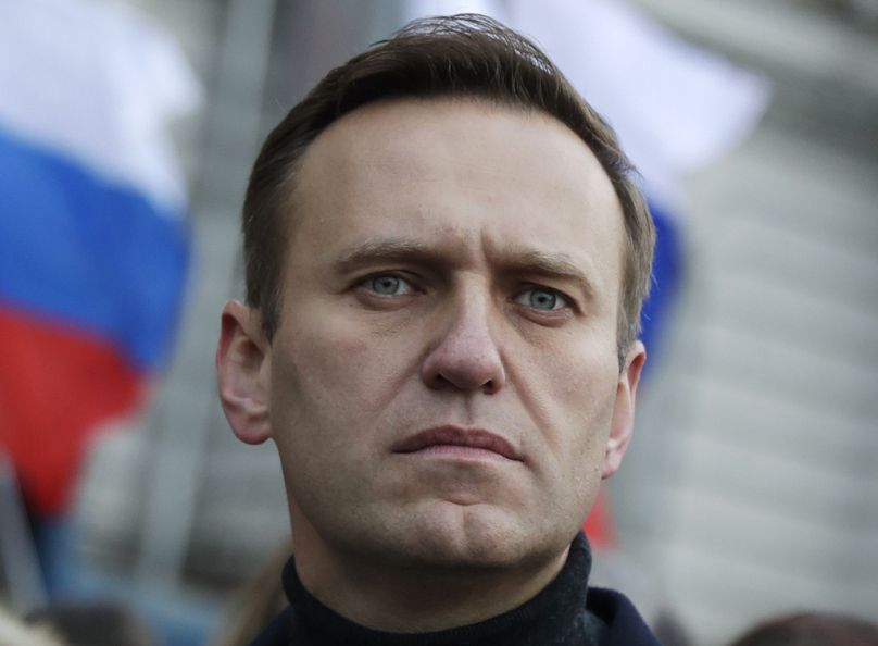Alexei Nawalny bierze udział w marszu upamiętniającym lidera opozycji Borisa Niemcowa w Moskwie, Rosja, w sobotę, 29 lutego 2020 roku.