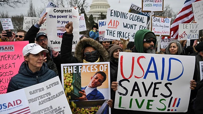 A USAID melletti tüntetés Washingtonban, 2025 február 7.