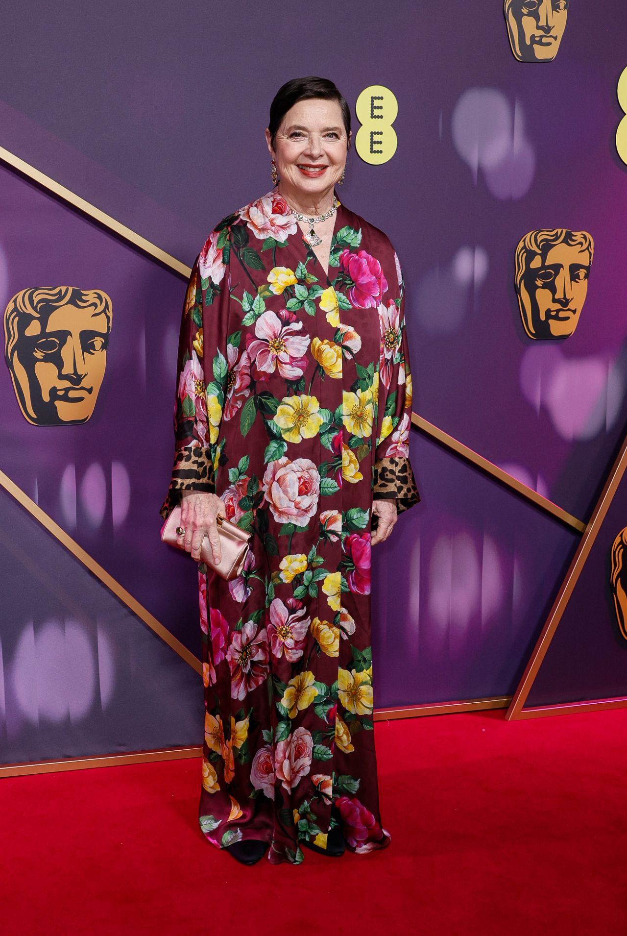 Isabella Rossellini poses for photographers upon arrival at the 78th British Academy Film Awards, BAFTA's