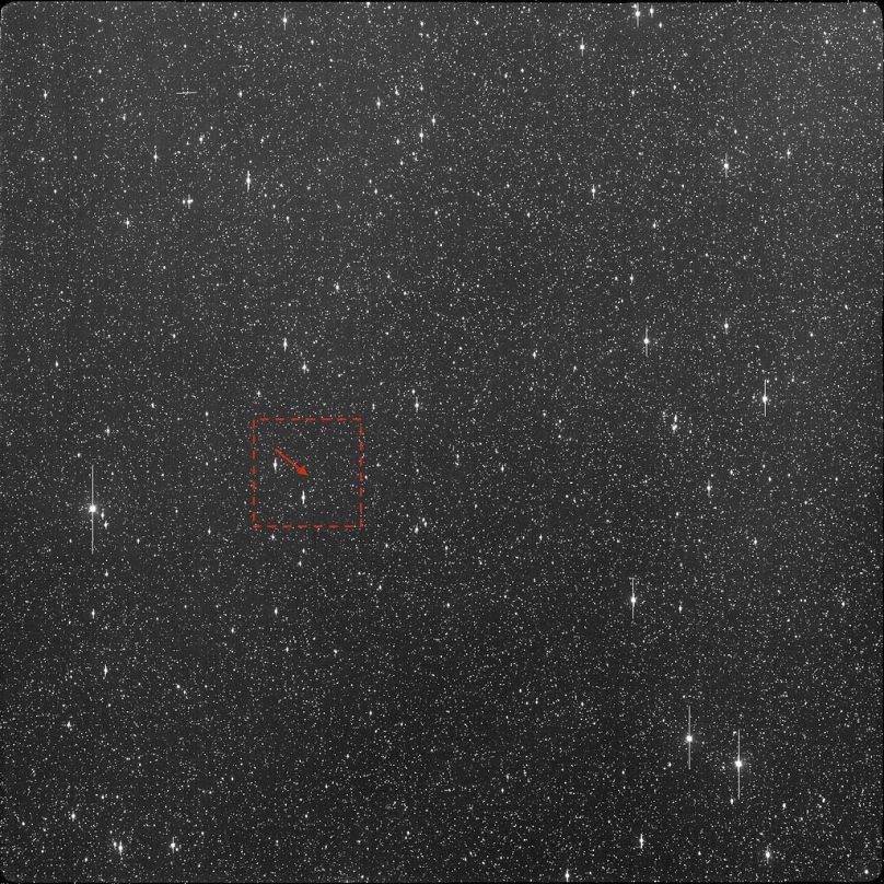 Hawaii Üniversitesi'nin asteroit çarpma uyarı sistemi tarafından yayınlanan bu görüntü, 27 Aralık 2024'te asteroid 2024 YR4'ün konumuna işaret ediyor.