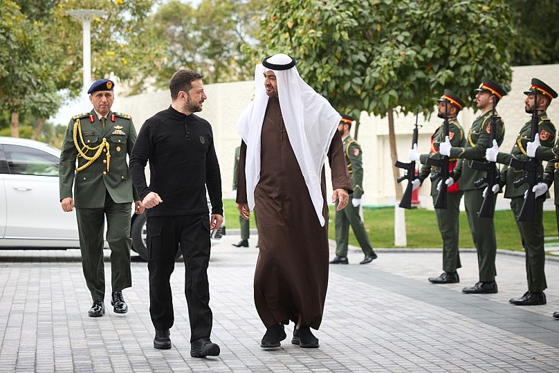 زلنسکی در ابوظبی به تاریخ ۱۷ فوریه ۲۰۲۵