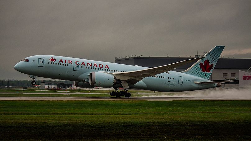 An Air Canada plane takes off