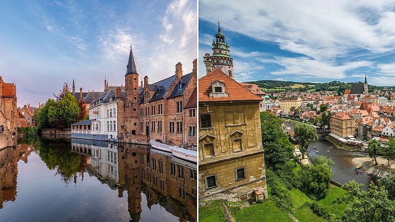 À gauche : Bruges, Belgique. A droite : Český Krumlov, République tchèque