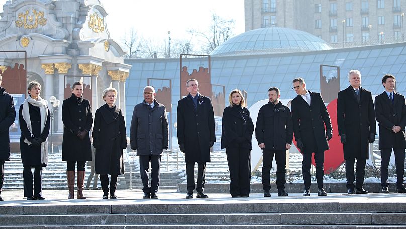 Western leaders paid tribute to Ukraine's fallen soldiers.