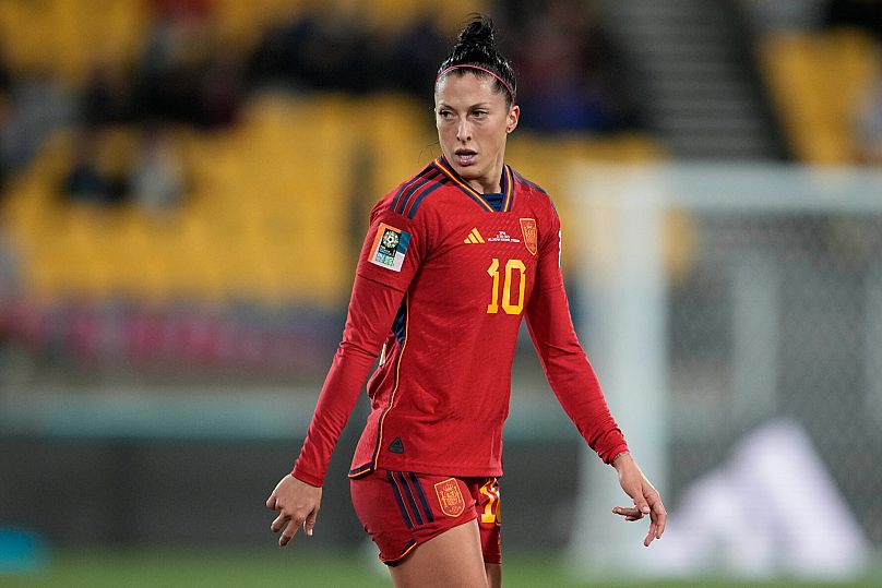 Jennifer Hermoso reacts after missing a scoring chance during the Women's World Cup Group C match between Japan and Spain in Wellington, 31 July, 2023