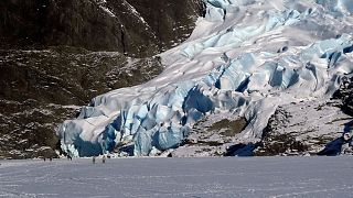 The Mendenhall Glacier in Juneau, Alaska, pictured 9 February 2025.