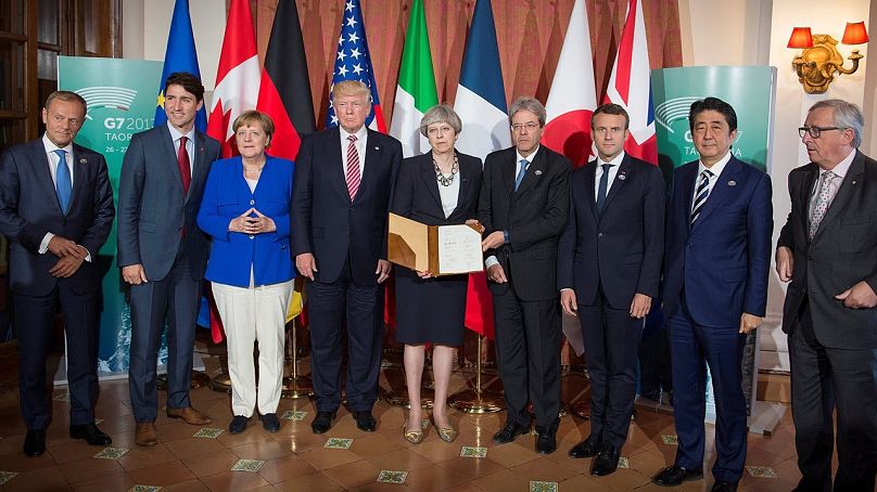 G7 értekezlet 2017-ben - az első, amelyen Donald Trump részt vett