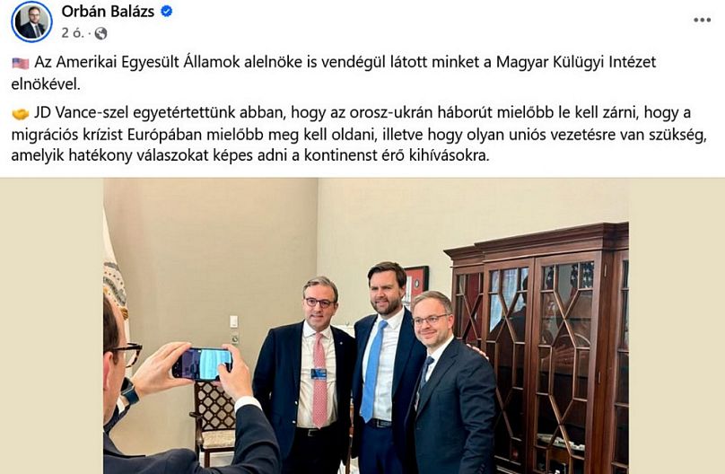 A miniszterelnök politikai igazgatója a Facebookon posztolt washingtoni tárgyalásairól