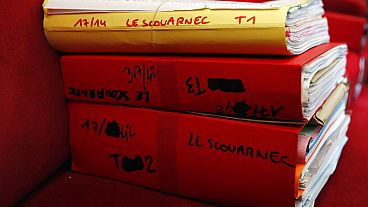 Joël Le Scouarnec's legal records on the day his trial opened at the Saintes courthouse on Friday 13 March 2020.