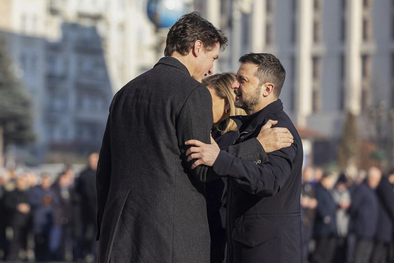 Justin Trudeau i Wołodymyr Zełenski w Kijowie