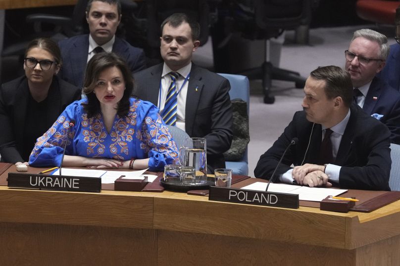 Minister Sikorski podczas obrad Zgromadzenia Ogólnego ONZ, 24.02.2025