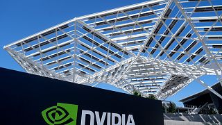 A sign to a Nvidia office building is shown in Santa Clara, Calif., Wednesday, Aug. 7, 2024. 