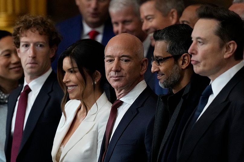 Mark Zuckerberg, Jeff Bezos, Sundar Pichai ve Elon Musk, Trump'ın başkanlık yemin töreninde