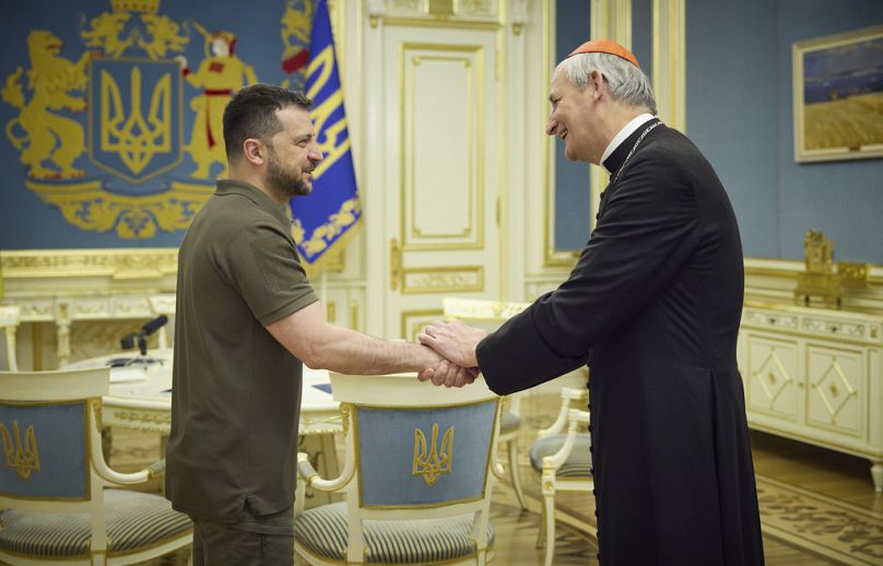 Zelenszkij és Zuppi Kijevben, 2023 június 6.