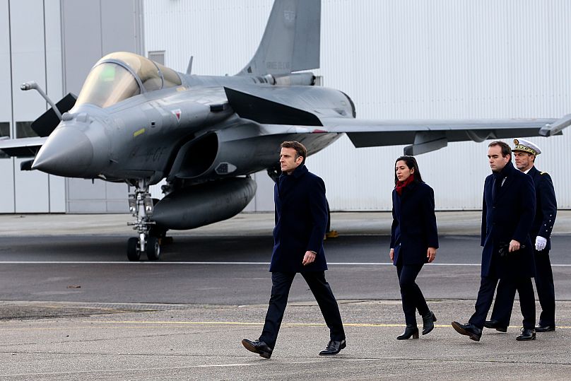 French President Emmanuel Macron arrives to give an address to the French Army.