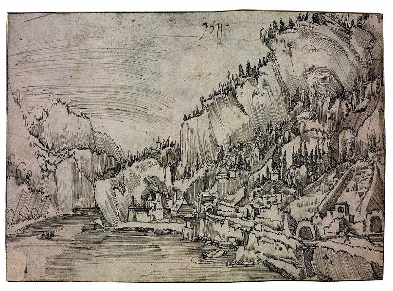 Albrecht Altdorfer: Sarmingstein an der Donau látképe