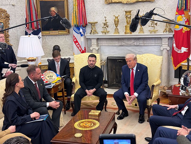 Zelenszkij és Trump az Ovális Irodában február 28-án