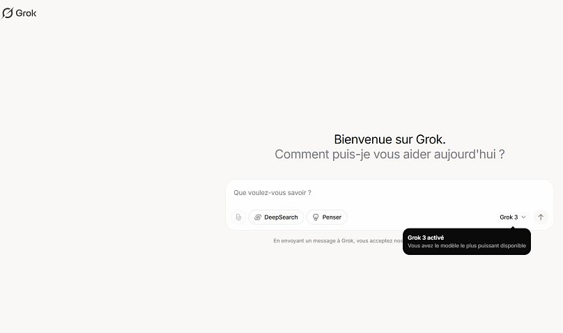 La page de garde de Grok 