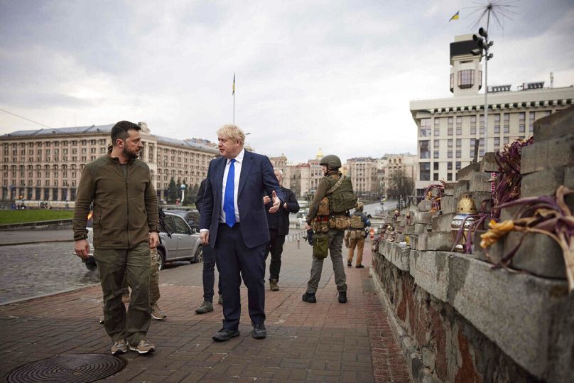 Zelenszkij és Borisz Johnson brit miniszterelnök