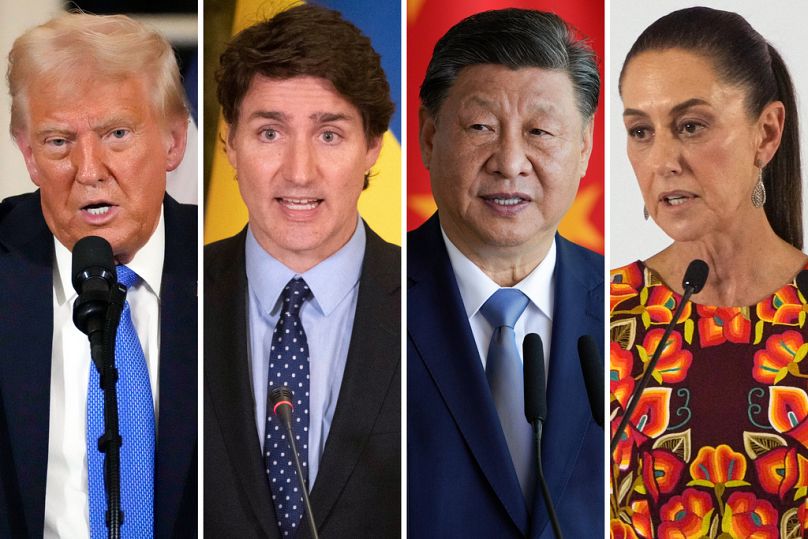 U.S. President Donald Trump, Canadian Prime Minister Justin Trudeau, China's President Xi Jinping, Mexico's President Claudia Sheinbaum in Mexico City, June 27, 2024.