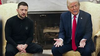 Başkan Donald Trump, Beyaz Saray'daki Oval Ofis'te Ukrayna Lideri Volodimir Zelenskiy ile görüşüyor, Washington, 28 Şubat 2025.