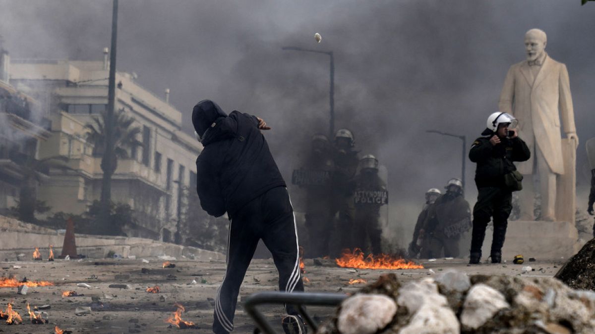 Violent clashes erupt in Greece after fresh protests over fatal 2023 train crash