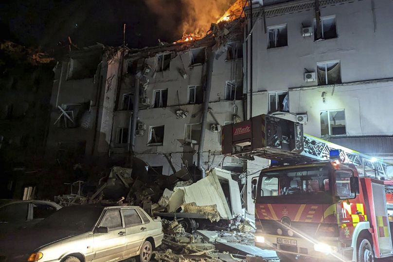 Un altro edificio colpito nell'attacco russo a Kryvii Rih