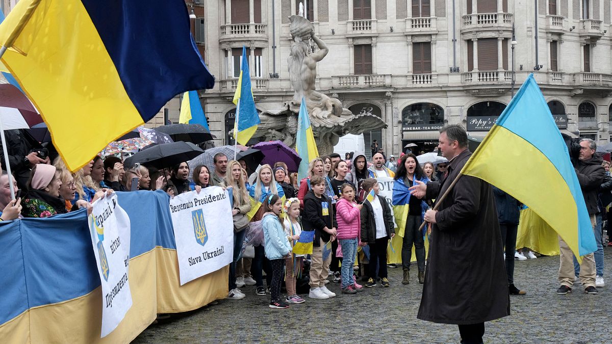 Trump's halt of Ukraine military support sparks protests in Italy