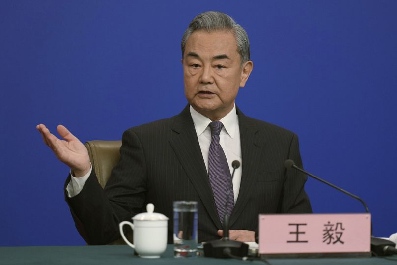 in Dileri Bakan Wang Yi, Pekin'deki Ulusal Halk Kongresi'nin ardndan basn toplants dzenledi, 7 Mart 2025.