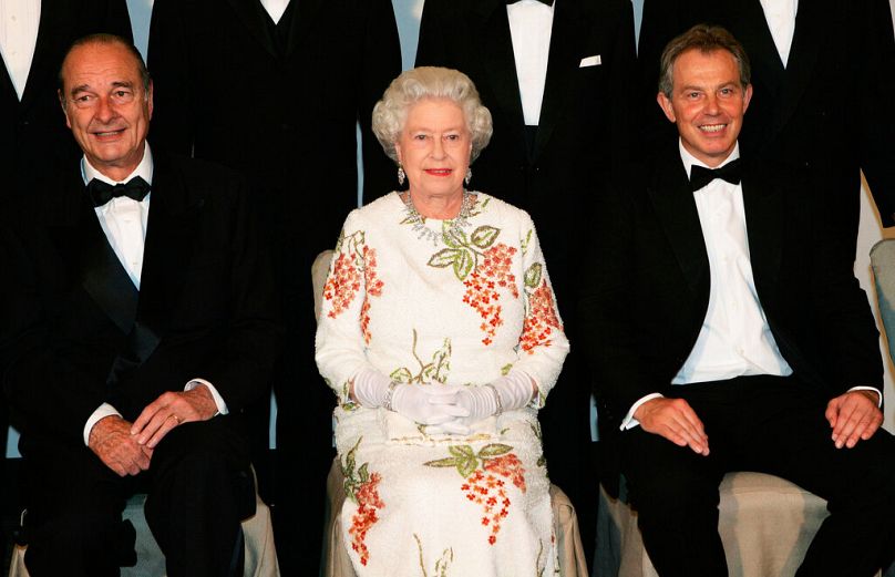 Jacques Chirac, II Erzsébet és Tony Blair