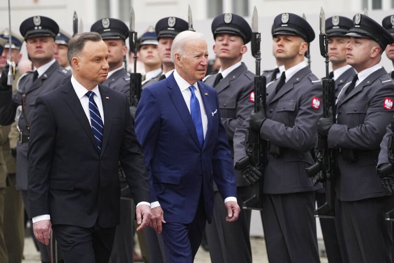 Duda lengyel és Biden amerikai elnök, Varsó, 2022