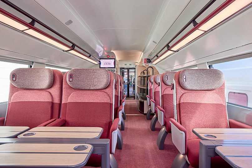 Seats in first class are 5cm wider, allowing you to place small personal belongings beside you, and have wrap-around, height-adjustable headrests and electric seat recline. 