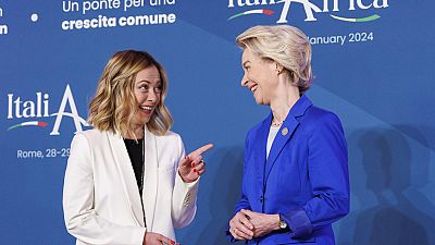 Giorgia Meloni and Usrula Von der Leyen Giorgia Meloni and Usrula Von der Leyen