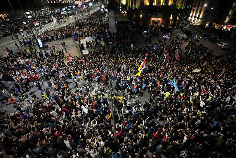Antyrządowy protest w Belgradzie.