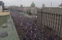 Mass protest in Belgrade against President Vucic's government