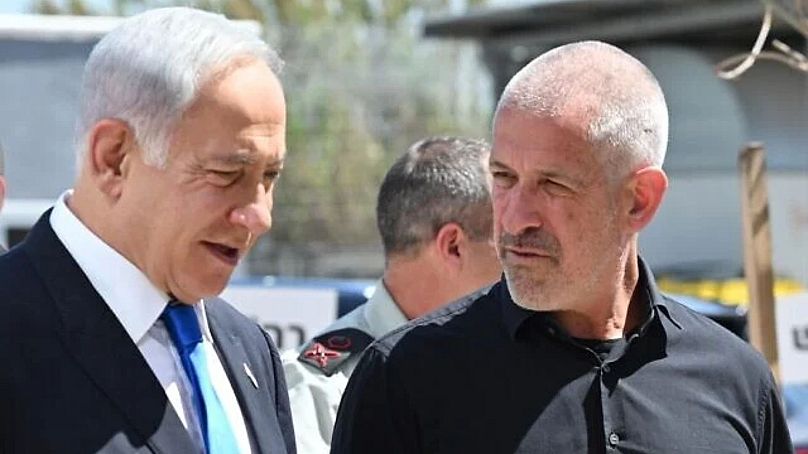 Benjámin Netanjahu miniszterelnök és a Shin Bet vezetője, Ronen Bar