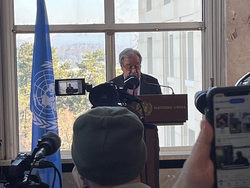 António Guterres durante a conferência