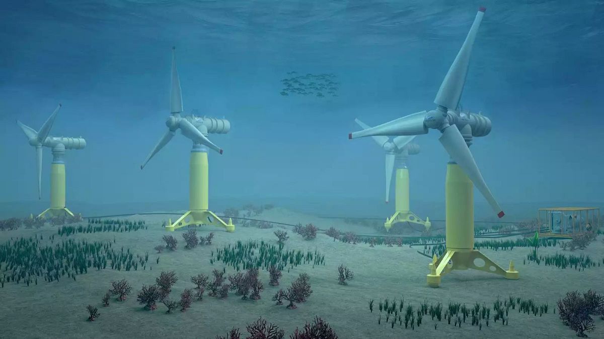 Artist's impression of the NH1 tidal power plant.