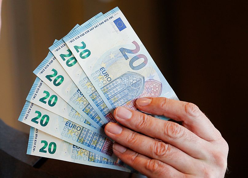 New 20 Euro bank notes are displayed in Frankfurt, 4 March, 2015