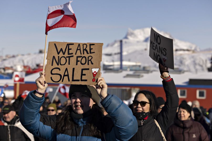 Amerykańscy goście nie są na Grenlandii mile widziani - protest 15.03.2025