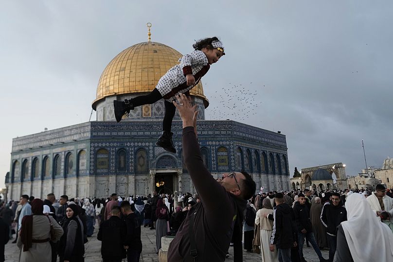 Devant la mosquée al-Aqsa dans la vieille ville de Jérusalem, dimanche 30 mars 2025.