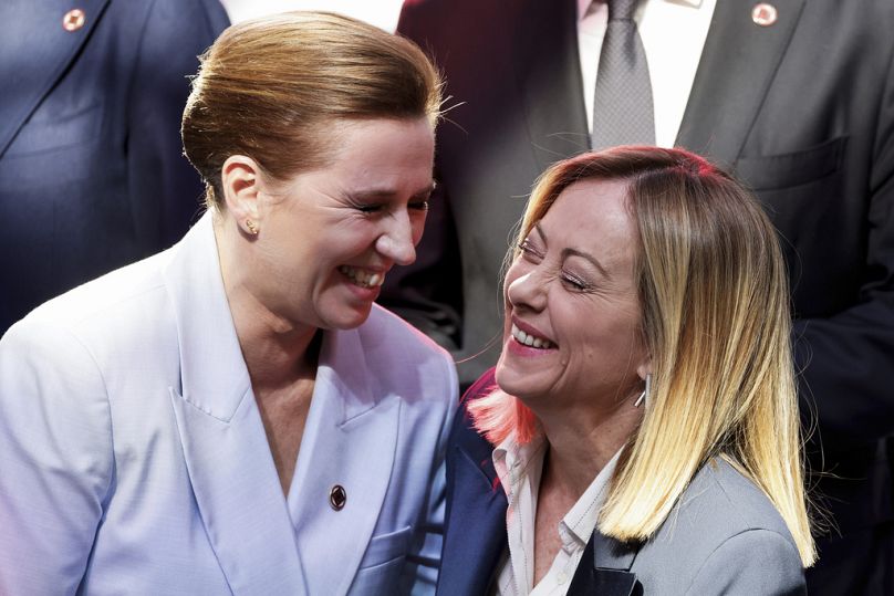 Premier Danii Mette Frederiksen z premier Włoch Giorgią Meloni 