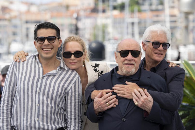 Schrader promuje film w Cannes, na zdjęciu towarzyszą mu od lewej: David Gonzales, Uma Thurman i Richard Gere