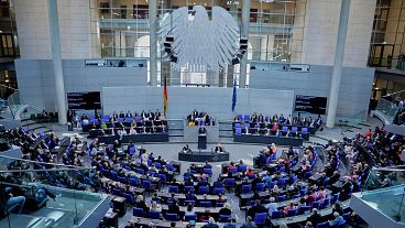 A session in the German parliament, the Bundestag, 18 March, 2025