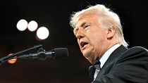 President Donald Trump speaks at the NRCC dinner at the National Building Museum in Washington, 8 April, 2025