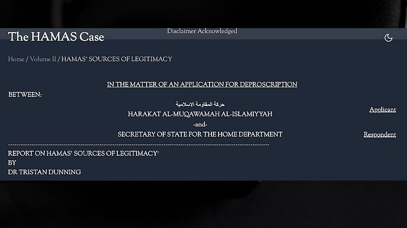 A Hamász beadvány egyik fejezetcíme