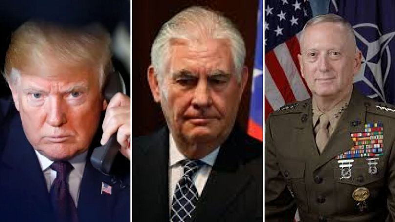 Trump, Tillerson és Mattis - 2018